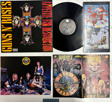 Load image into Gallery viewer, GUNS N’ ROSES - AXL ROSE, SLASH, DUFF McKAGAN, STEVEN ADLER &amp; IZZY STRADLIN Signed Comic &amp; LP Collage Display
