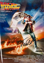 Load image into Gallery viewer, BACK TO THE FUTURE - Michael J Fox, Christopher Lloyd, Tom Wilson, Lea Thompson, Jeffrey Weissman, Claudia Wells &amp; Elisabeth Shue Signed Photo &amp; Cards Collage Display
