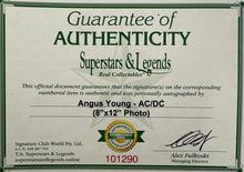 Load image into Gallery viewer, ACDC - ANGUS YOUNG Signed Photo &amp; Dollar Bill Collage Display1
