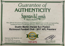 Load image into Gallery viewer, DUSTIN MARTIN Signed “2017 Premiers” Herald Sun Poster Display
