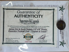 Load image into Gallery viewer, JAMES HIRD &amp; KEVIN SHEEDY “2000 Premiers &amp; Last Game” Signed Photo Display
