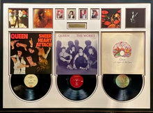 Load image into Gallery viewer, QUEEN - FREDDIE MERCURY, BRIAN MAY,ROGER TAYLOR &amp; JOHN DEACON Signed “The Works” Vinyl LP Collage Display
