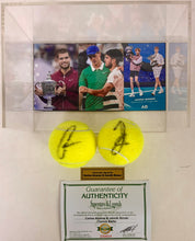 Load image into Gallery viewer, CARLOS ALCARAZ &amp; JANNIK SINNER Signed Tennis Balls in Display Box
