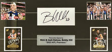 Load image into Gallery viewer, NICK DAICOS, JOSH DAICOS &amp; BOBBY HILL Signed “2023 Premiers” Jumper &amp; Cards Collage Display
