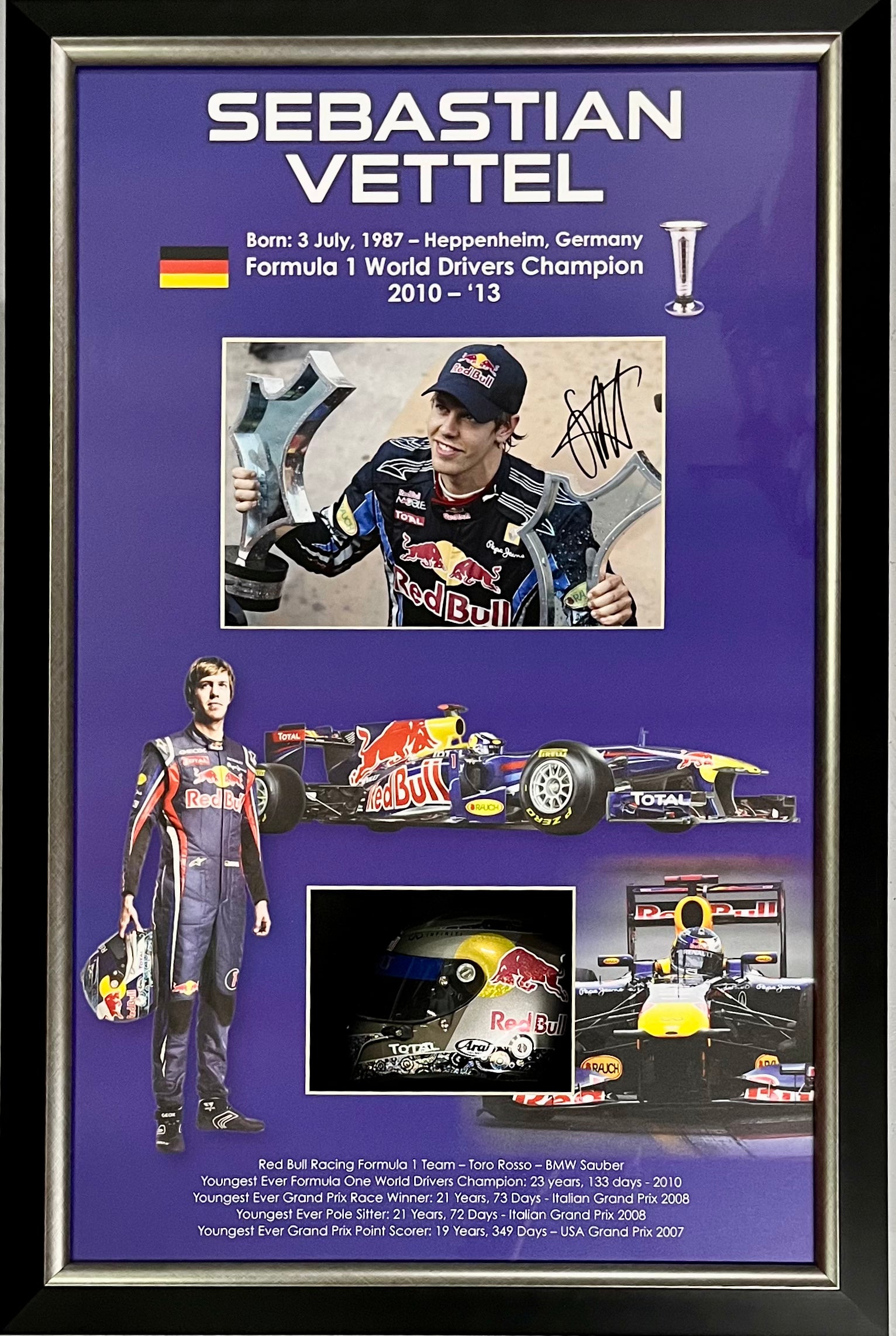 Sebastian Vettel Signed Red Bull Racing Photo – Superstars & Legends