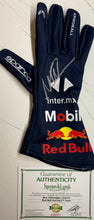 Load image into Gallery viewer, MAX VERSTAPPEN Signed F1 Red Bull Racing Glove &amp; Championship Print
