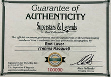 Load image into Gallery viewer, ROD LAVER Signed Tennis Racquet Collage Display

