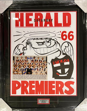 Load image into Gallery viewer, DARREL BALDOCK, ALLAN JEANS &amp; VERDUN HOWELL Signed “1966 Premiers&quot; Display
