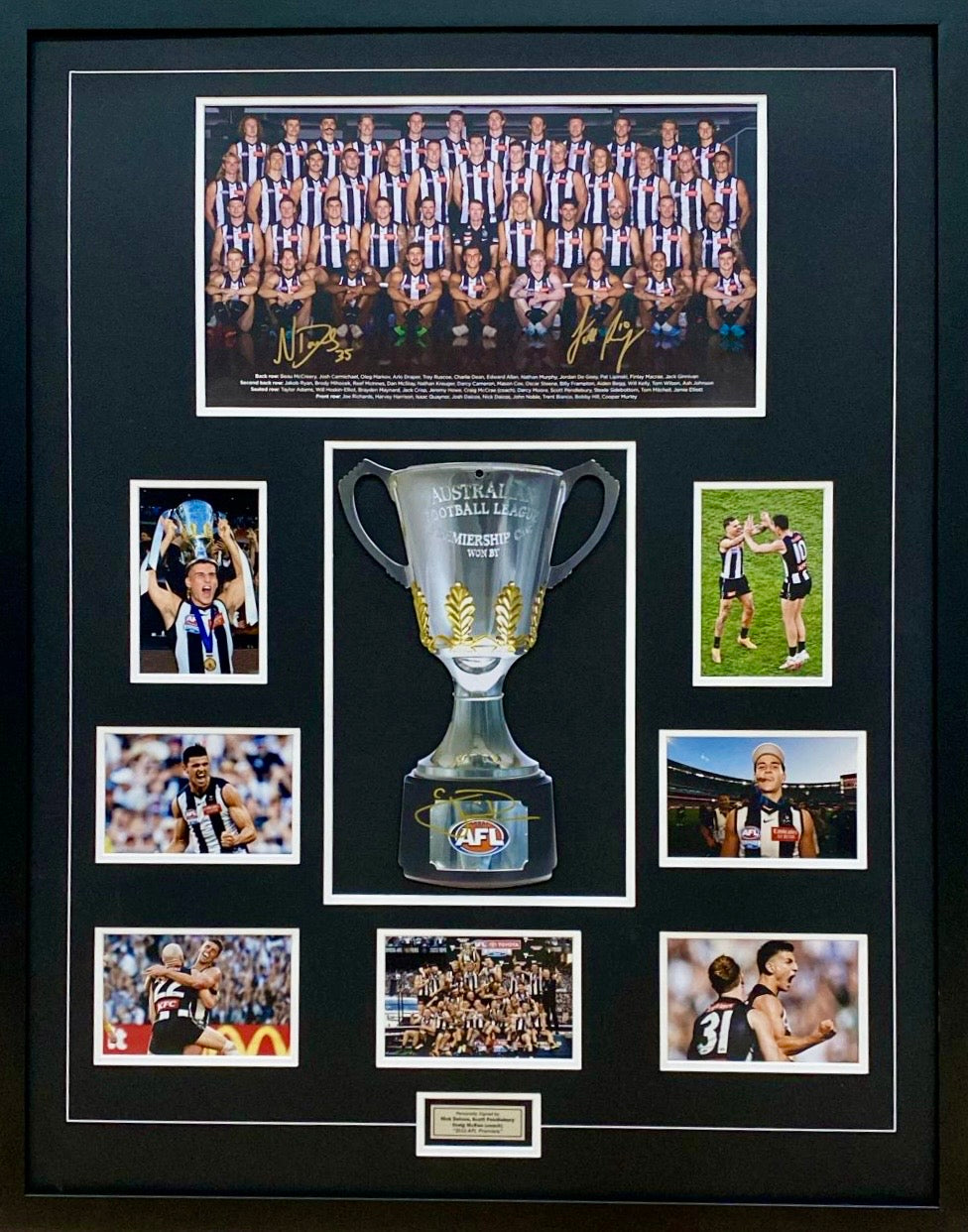 NICK DAICOS, SCOTT PENDLEBURY & CRAIG MCRAE “2023 Premiers” Signed Photo Collage Display