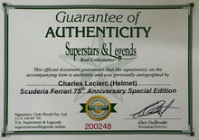 Load image into Gallery viewer, CHARLES LECLERC Signed Scuderia Ferrari 75th Anniversary F1 Race Helmet
