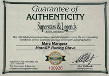Load image into Gallery viewer, MARC MARQUEZ Signed Racing Glove &amp; Photo Montage Display
