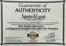 Load image into Gallery viewer, NICK DAICOS “2023 Premiers” Signed Collingwood Jumper Display
