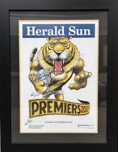 Load image into Gallery viewer, RICHMOND TIGERS “Premiers 2017, 2019 &amp; 2020” Herald Sun Poster Frames (Set of 3)
