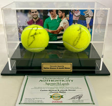 Load image into Gallery viewer, CARLOS ALCARAZ &amp; JANNIK SINNER Signed Tennis Balls in Display Box
