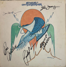 Load image into Gallery viewer, EAGLES - DON HENLEY, GLENN FREY, DON FELDER, BERNIE LEADON &amp; RANDY MEISNER Signed Vinyl LP Display
