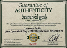 Load image into Gallery viewer, CAMERON SMITH “2022 British Open Champion” Signed Pin Flag Display
