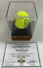 Load image into Gallery viewer, ROGER FEDERER &amp; RAFAEL NADAL Signed Tennis Ball in Display Box
