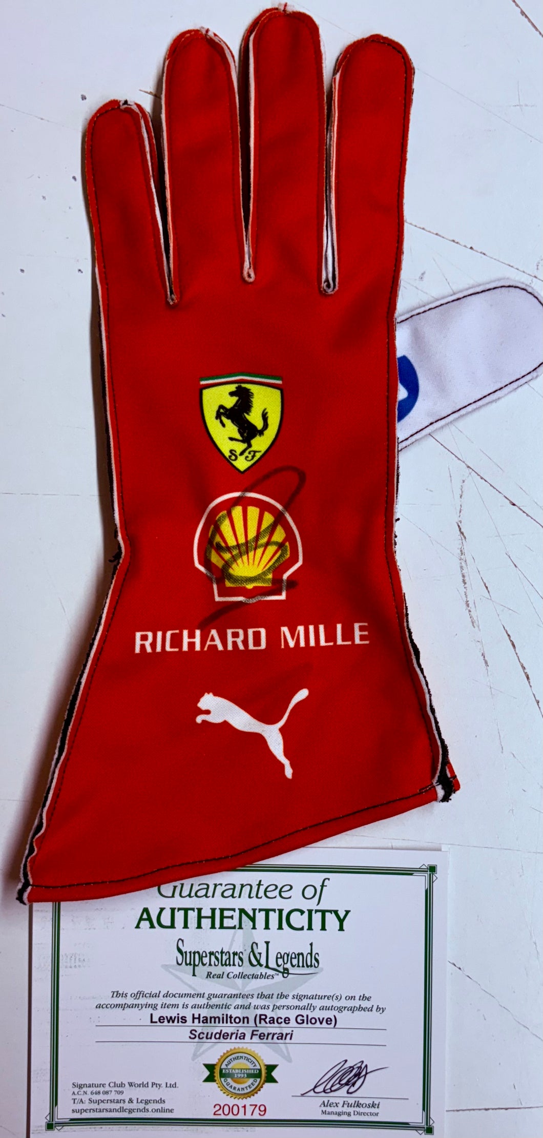 LEWIS HAMILTON Signed Scuderia Ferrari F1 Race Glove