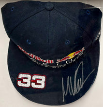 Load image into Gallery viewer, MAX VERSTAPPEN Signed F1 Red Bull Racing Cap &amp; Championship Print Display
