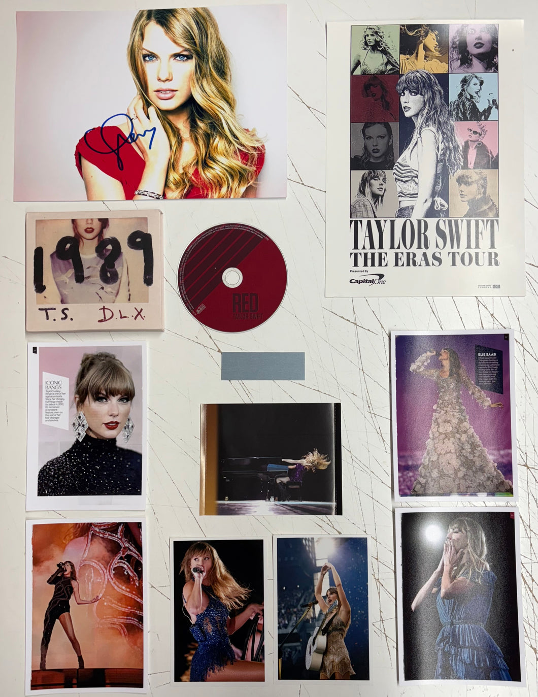 TAYLOR SWIFT “Eras Tour” Signed Photo & CD Collage Display