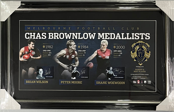 Melbourne Brownlow medallists lithograph framed
