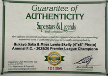 Load image into Gallery viewer, BUKAYO SAKA &amp; MILES LEWIS-SKELLY “Champions 2025/26” Signed Arsenal Photo Collage Display
