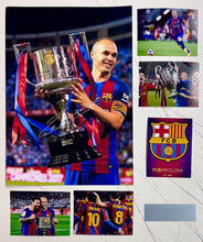 Load image into Gallery viewer, ANDRES INIESTA Signed FC Barcelona Photo Collage Display2
