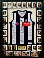 Load image into Gallery viewer, COLLINGWOOD “2023 Premiers” Team Signed Jumper &amp; Cards Collage Display
