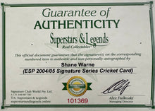 Load image into Gallery viewer, SHANE WARNE Signed Cricket Card &amp; Print Display2
