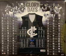 Load image into Gallery viewer, Carlton “Glory Days” 100 Players Signed Jumper Display
