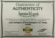 Load image into Gallery viewer, OASIS - LIAM &amp; NOEL GALLAGHER Signed 12” Vinyl &amp; Photo Collage Display
