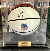 Load image into Gallery viewer, STEPHEN CURRY Signed Golden State Warriors Basketball in Display Case
