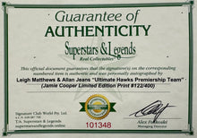 Load image into Gallery viewer, LEIGH MATTHEWS &amp; ALLAN JEANS Signed “Ultimate Hawks Premiership Team” Lithograph Display

