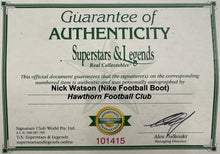 Load image into Gallery viewer, NICK WATSON “The Wizard” Signed Boot Display
