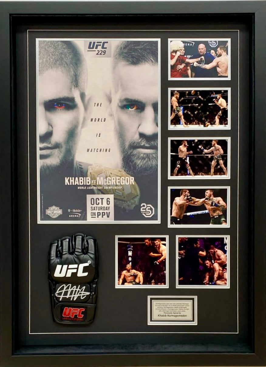 KHABIB NURMAGOMEDOV Signed UFC Glove Display
