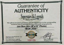 Load image into Gallery viewer, Bon Jovi signed memorabilia display, 50cm x 72cm
