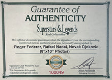 Load image into Gallery viewer, ROGER FEDERER, RAFAEL NADAL &amp; NOVAK DJOKOVIC Signed Photos Display
