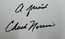 Load image into Gallery viewer, CHUCK NORRIS Signed Card &amp; "The Way of the Dragon" Poster Display
