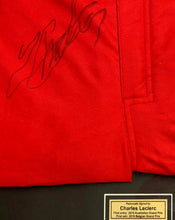 Load image into Gallery viewer, CHARLES LECLERC Signed Scuderia Ferrari Race Suit &amp; Photo Collage Display
