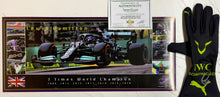 Load image into Gallery viewer, LEWIS HAMILTON “Mercedes F1 Team” Signed Race Glove &amp; Championship Print
