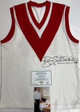 Load image into Gallery viewer, Unframed BOB SKILTON “3-Time Brownlow Medallist&quot; Signed Swans Jumper
