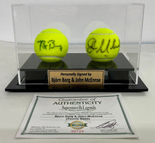 Load image into Gallery viewer, BJORN BORG &amp; JOHN McENROE Signed Tennis Balls in Display Box
