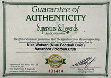 Load image into Gallery viewer, NICK WATSON “The Wizard” Signed Boot Display
