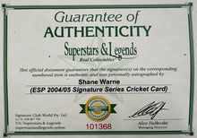 Load image into Gallery viewer, SHANE WARNE Signed Cricket Card &amp; Print Display2

