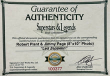 Load image into Gallery viewer, LED ZEPPELIN - ROBERT PLANT &amp; JIMMY PAGE Signed Photo &amp; Poster Collage Display
