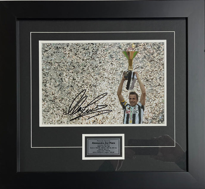Alessandro Del Piero signed Juventus photo display