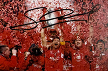 Load image into Gallery viewer, STEVEN GERRARD “Champions League 2004/05” Signed Liverpool Photo &amp; Medal Collage Display

