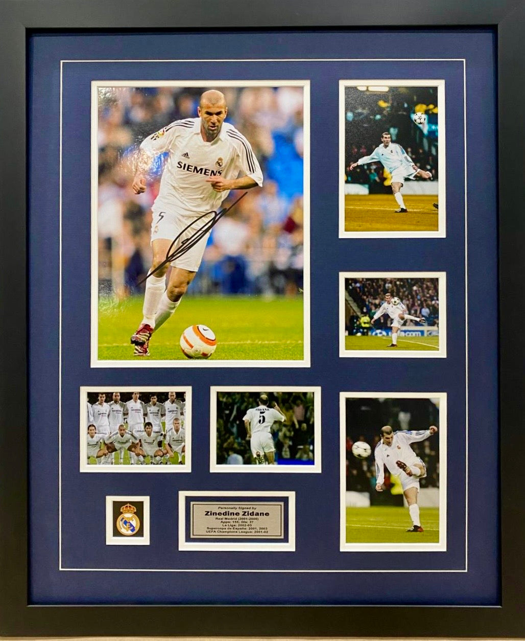 ZINEDINE ZIDANE Signed Real Madrid Photo Collage Display