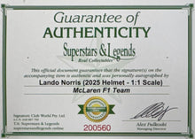 Load image into Gallery viewer, LANDO NORRIS Signed 2025 F1 Helmet
