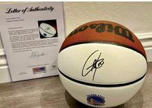 Load image into Gallery viewer, STEPHEN CURRY Signed Golden State Warriors Basketball in Display Case
